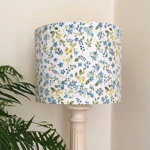 MEADOW FLOWER LINEN Lampshade, Handmade Lampshade,  Floral Lampshade, Designer Lampshade, Drum Lampshade