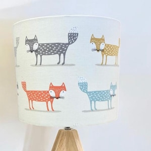 FOXY Lampshade, Handmade Fabric Lampshade, Drum Lampshade