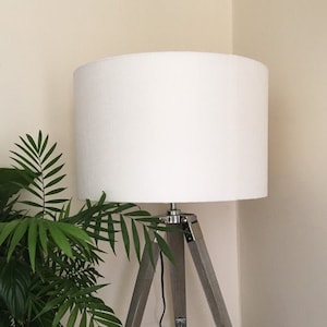 CREAM ITALIAN LINEN Lampshade, Handmade Lampshade, Drum Lampshade, Cylinder Lampshade, Italian Linen
