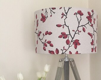 ROSEHIP LINEN LAMPSHADE, Handmade Lampshade, Designer Lampshade, French Linen, Drum Lampshade