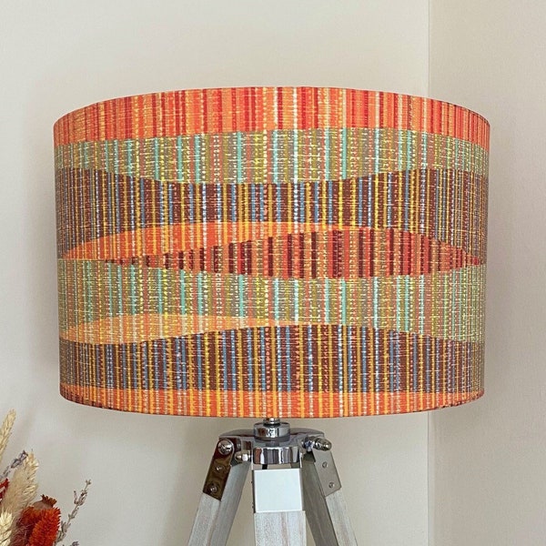 STRIPED ABSTRACT Handmade Lampshade, Designer Lampshade, Fabric Lampshade,  Drum/Cylinder Lampshade