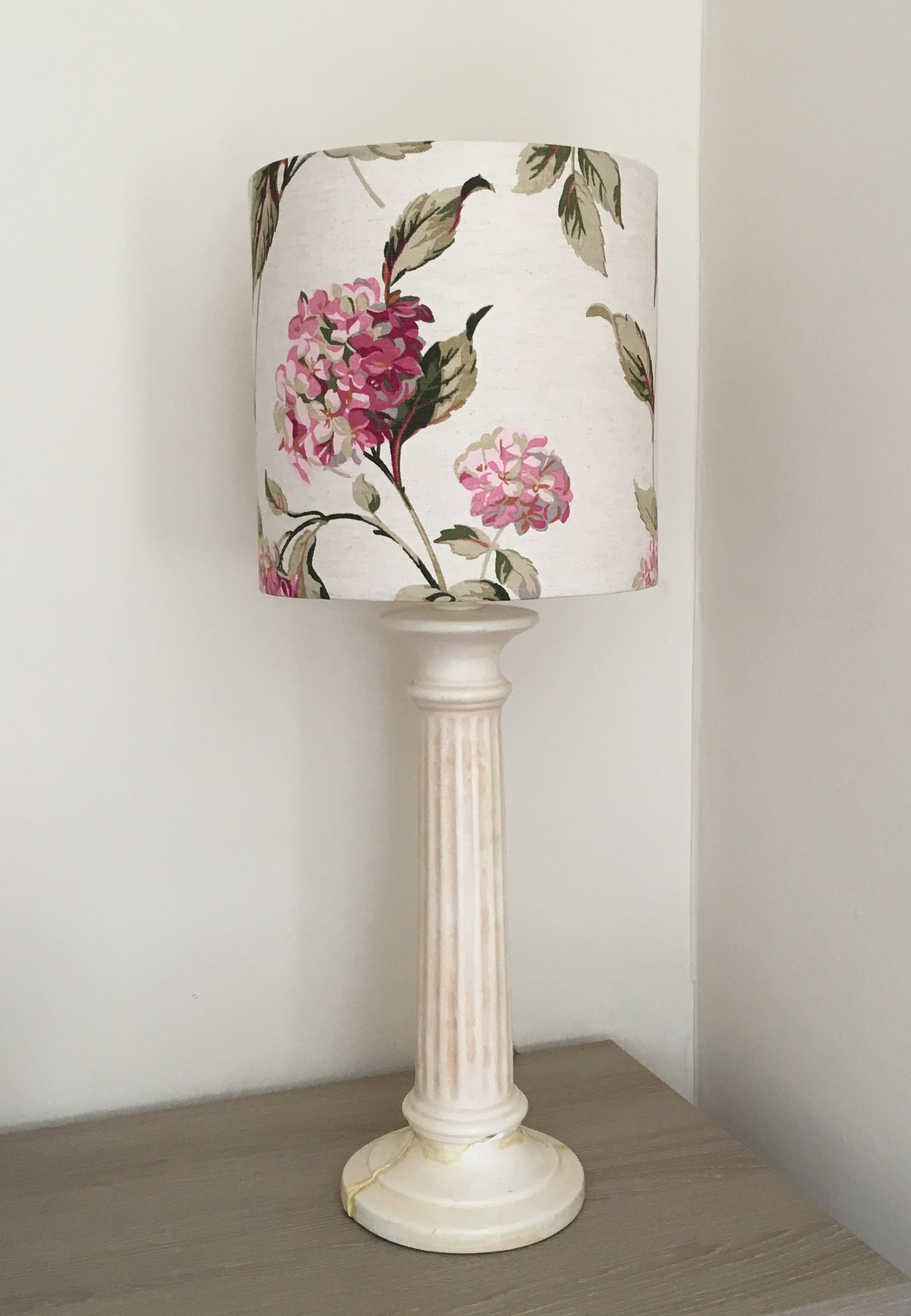 LAURA ASHLEY HYDRANGEA Handmade Lampshade Natural and Pink Etsy