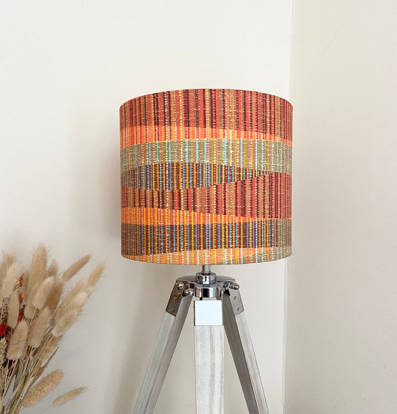 STRIPED ABSTRACT Handmade Lampshade, Designer Lampshade, Fabric Lampshade, Drum/Cylinder Lampshade image 6