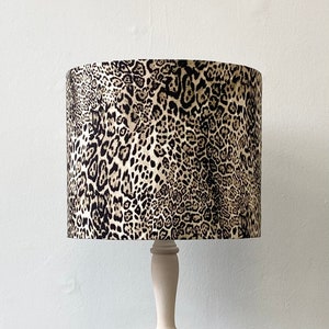 LEOPARD SKIN LAMPSHADE, Handmade Lampshade, Animal Print Lampshade, Drum Lampshade