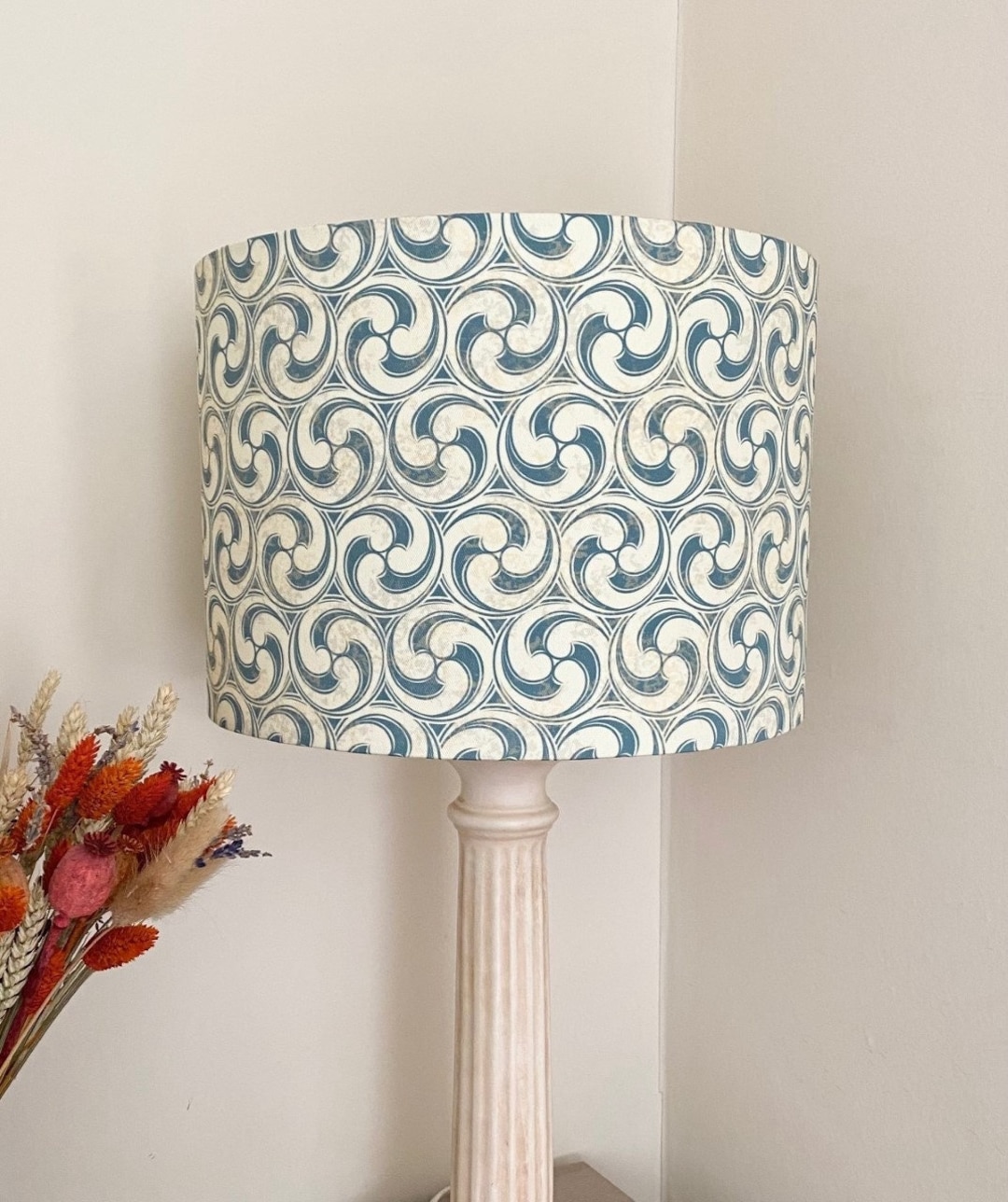 MID CENTURY MODERN Handmade Lampshade, Designer Lampshade, Fabric Lampshade, Drum/cylinder