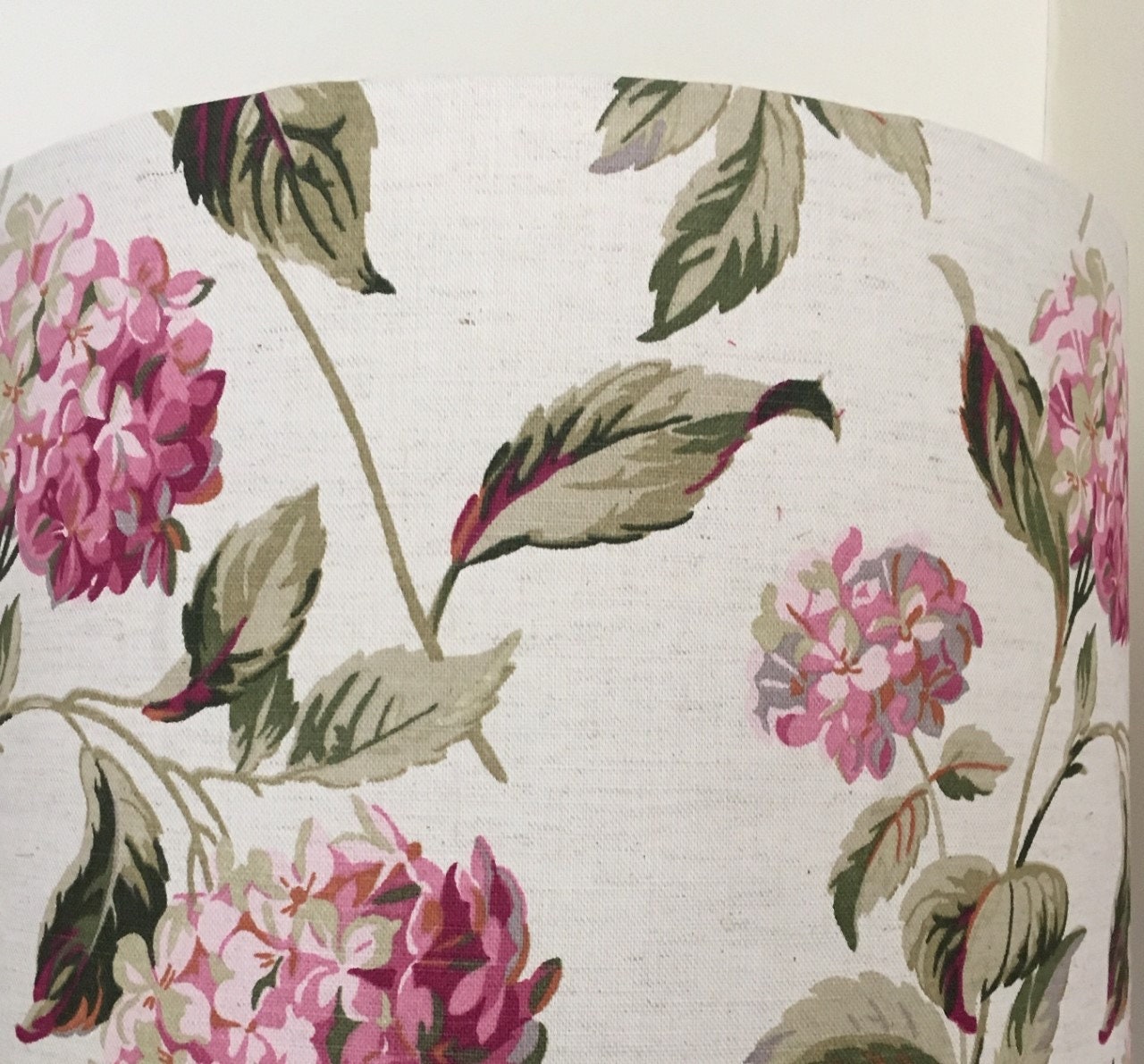 LAURA ASHLEY HYDRANGEA Handmade Lampshade Natural and Pink Etsy