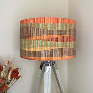 STRIPED ABSTRACT Handmade Lampshade, Designer Lampshade, Fabric Lampshade, Drum/Cylinder Lampshade image 2