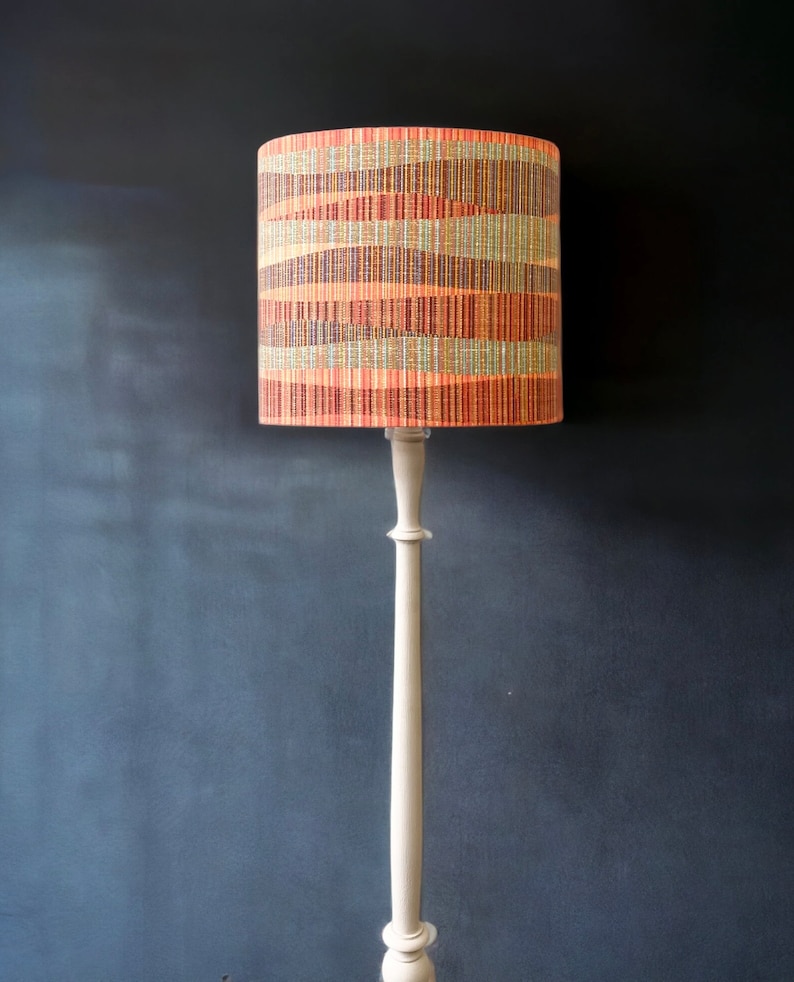 STRIPED ABSTRACT Handmade Lampshade, Designer Lampshade, Fabric Lampshade, Drum/Cylinder Lampshade image 8