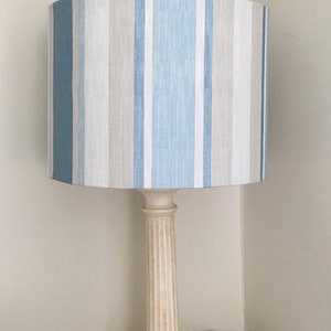 LAURA ASHLEY SEASPRAY Lampshade, Seaspray Awning Stripe Handmade Lampshade, Designer Lampshade, Drum Lampshade, Cylinder Lampshade image 2