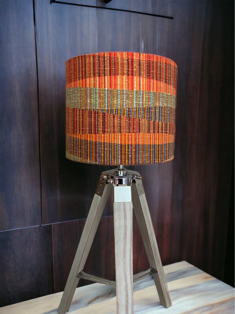 STRIPED ABSTRACT Handmade Lampshade, Designer Lampshade, Fabric Lampshade, Drum/Cylinder Lampshade image 7