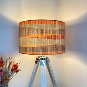 STRIPED ABSTRACT Handmade Lampshade, Designer Lampshade, Fabric Lampshade, Drum/Cylinder Lampshade image 3