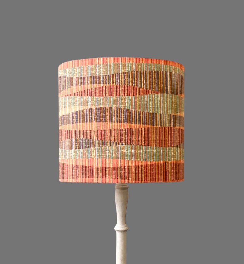 STRIPED ABSTRACT Handmade Lampshade, Designer Lampshade, Fabric Lampshade, Drum/Cylinder Lampshade image 9