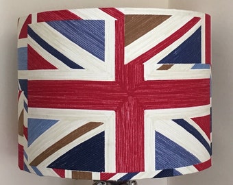 Abat-jour UNION JACK, abat-jour britannique fait main, abat-jour britannique, abat-jour britannique en coton, abat-jour tambour