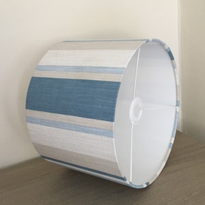 LAURA ASHLEY SEASPRAY Lampshade, Seaspray Awning Stripe Handmade Lampshade, Designer Lampshade, Drum Lampshade, Cylinder Lampshade image 10