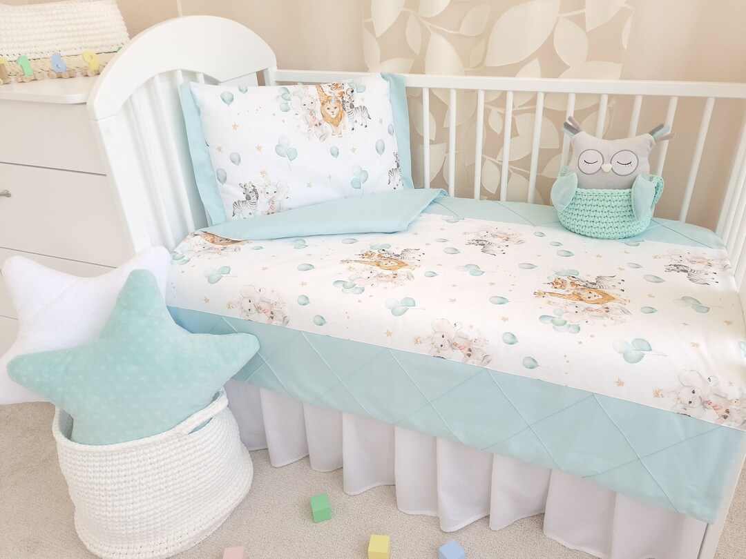 Zoo Animal Bedding Set Soft Cotton Nursery Duvet Cover and Etsy