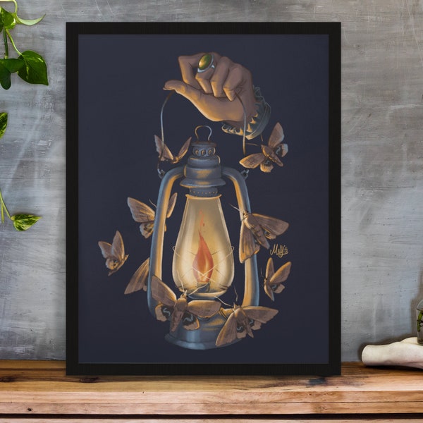 Moth to A Flame Art Poster