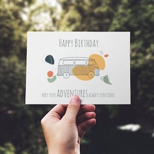 Happy Birthday - Geburtstagskarte | Postkarte | Grußkarte | Glückwunschkarte | Camping & Vanlife