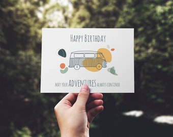 Happy Birthday - Geburtstagskarte | Postkarte | Grußkarte | Glückwunschkarte | Camping & Vanlife