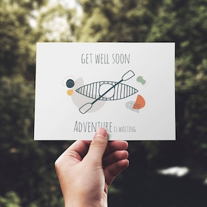 Get well soon Adventure is waiting - Postkarte | Grußkarte | Glückwunschkarte | Camping & Vanlife