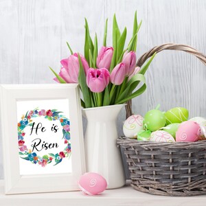 He is Risen Watercolor Wall Art, Christian Easter Printable, Scripture Home decor, Easter Watercolor Print, Bible Verse Wall Art, Easter Art