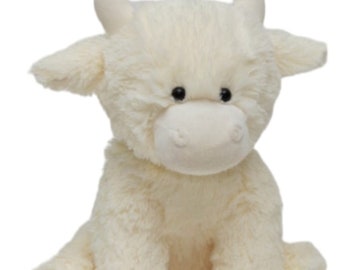 Personalised Cream Large Highland Cow plush soft toy - CE/UKCA