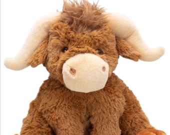 Personalised Longhorn Horny Cow plush soft toy - CE/UKCA