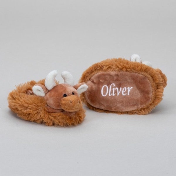 Personalised Highland Cow Baby Slippers