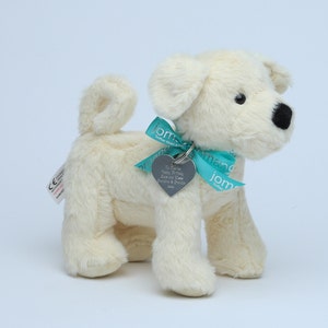 Personalised Cream Puppy Dog plush soft toy - CE/UKCA