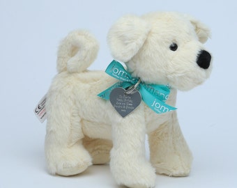 Personalised Cream Puppy Dog plush soft toy - CE/UKCA