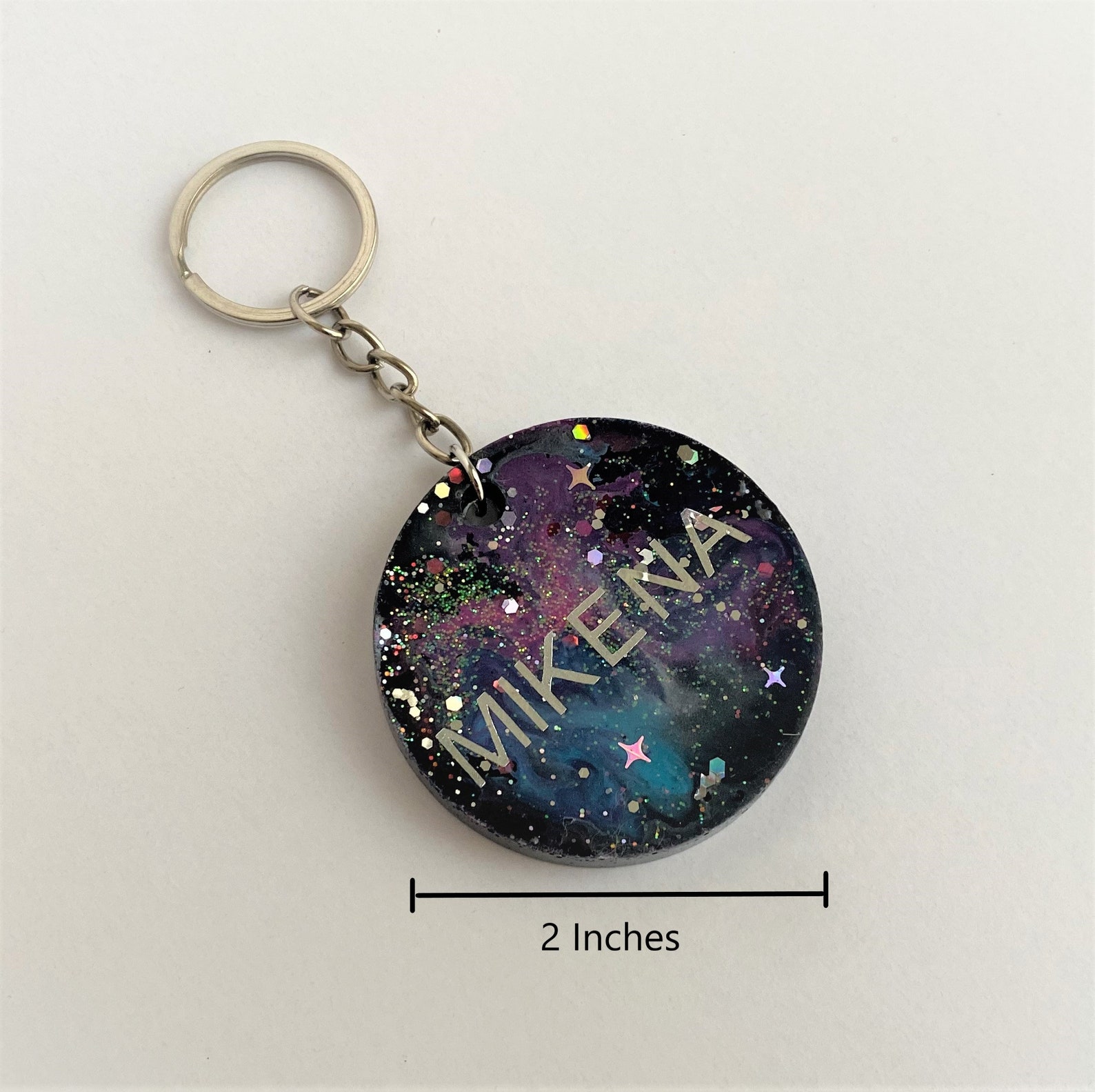 Personalized Galaxy Resin Keychains Etsy