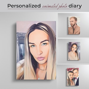 Personalized diary, A5 animated photo notebook, Everyday Journal, Special Gift, Wedding Planner, Travel Book, Recipe Journal