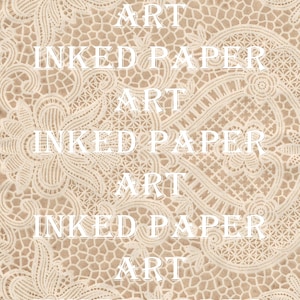 Kit de papel digital con patrón de encaje teñido con té y café antiguo, efímera, diario basura, álbum de recortes, arte en técnica mixta, descarga de escaneos originales, eco