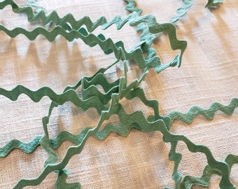 5 YARDS Retro Green Cotton 7/16 « Ric Rack Zig Zag Tresserie Ruban Trim Rick Rac Baby Jumbo Rik Rak Textiles Wrights Sewing Rickrack par yard