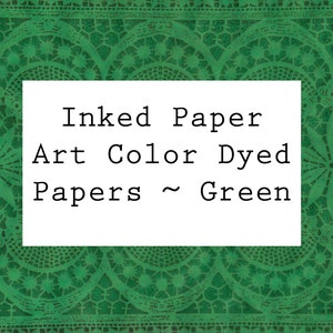 Fun New GREEN Digital Paper Kit Colored Coffee Dyed Lace Pattern Collage Pages Background Junk Journal Scrapbook Mixed Media Art Download
