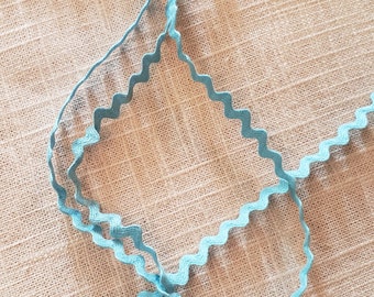 5 YARDS Light Blue Cotton 5/16" Ric Rack Zig Zag Braid Ribbon Trim Rick Rac Baby Jumbo Rik Rak Textiles Wrights Sewing Rickrack By The Yard