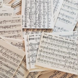 15 vintage Tuneadex bladmuziek indexkaarten uit de jaren 40 voor junk Journal Ephemera Journal Cards Tags plakboek decoupagekaart catalogus radioband
