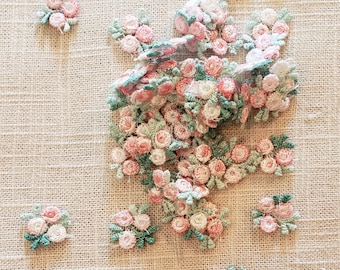 Kuke White Lace Flower Dress Embroidered Patches For Clothing DIY