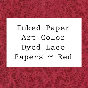 Fun New RED Digital Paper Kit Colored Coffee Dyed Lace Pattern Collage Pages Background Junk Journal Scrapbook Mixed Media Art Download