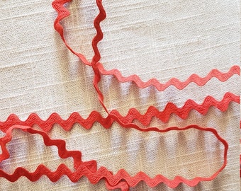 5 YARDS Orange Red Cotton 1/2 « Ric Rack Zig Zag Tresse Ruban Trim Rick Rac Baby Jumbo Rik Rak Textiles Wrights Sewing Rickrack par yard