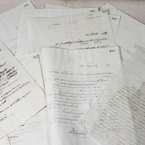 Authentic Antique French Large Handwritten Letters on Onion Skin Pages Paper Bundle of 10 Sheets Mixed Media Junk Journal Art