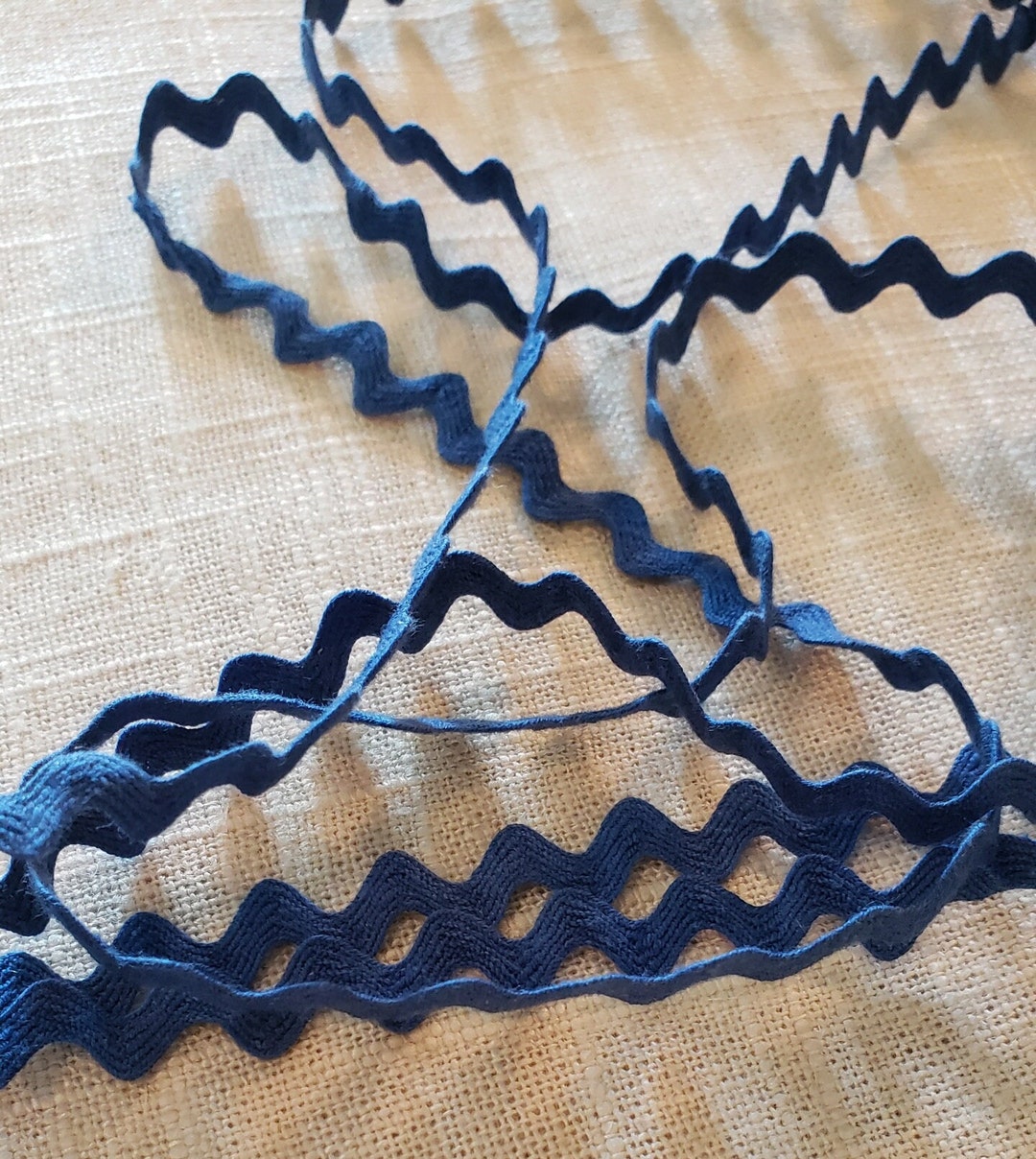 Blue Ric Rak Trim 5 YARDS Blue Cotton 3/8
