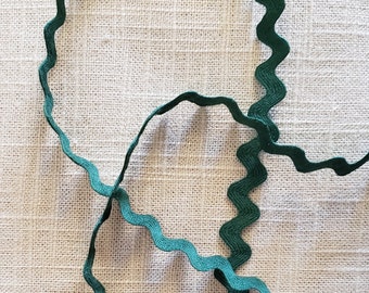 5 YARDS Coton Vert Foncé 1/2 « Ric Rack Zig Zag Tresse Ruban Trim Rick Rac Bébé Jumbo Rik Rak Textiles Wrights Couture Rickrack par yard