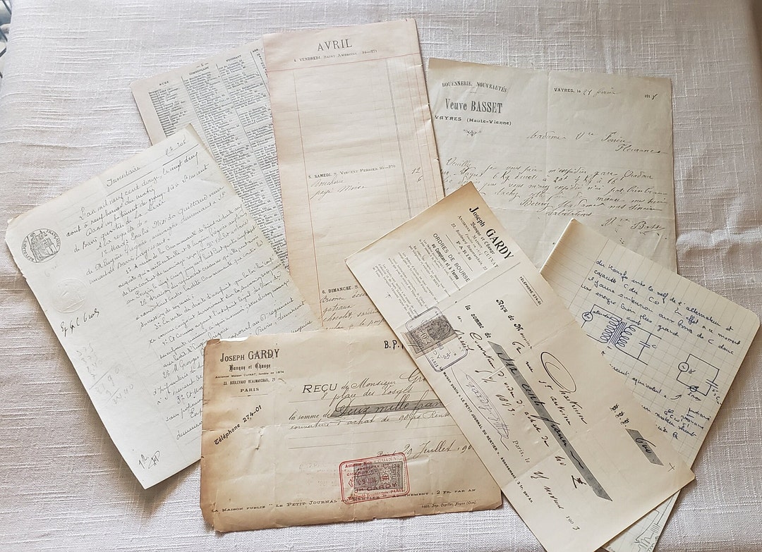 Antique 1800-1900 French Handwritten Legal Document Check - Etsy