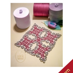 Magic Primrose graphic pattern, for tatting work, tatting pattern magic square