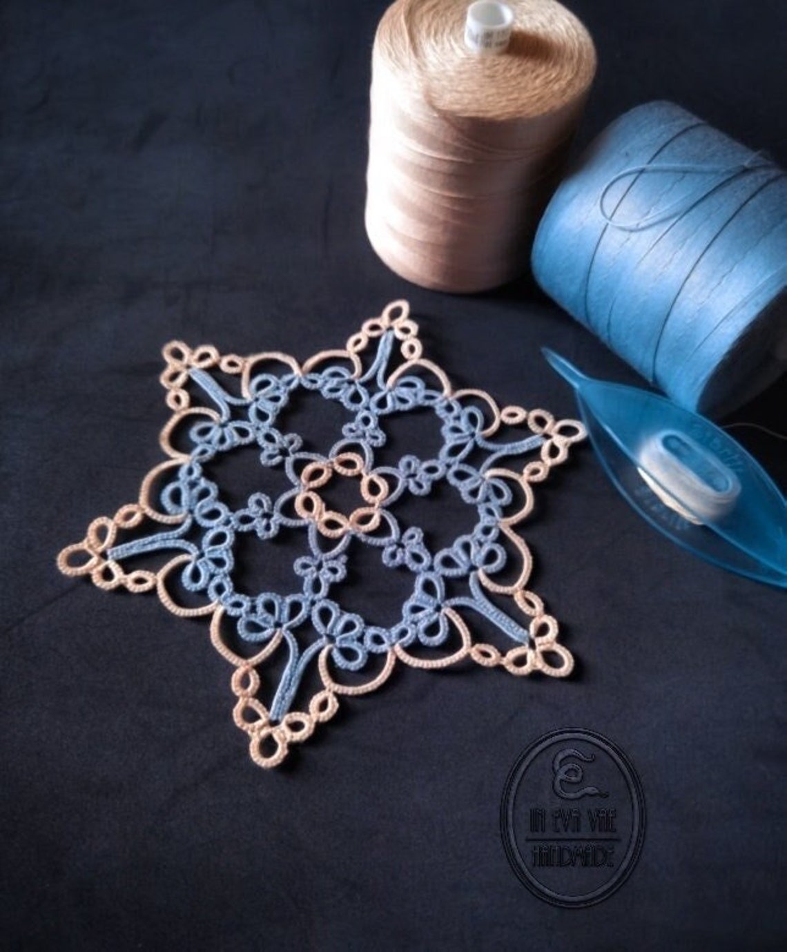 Triple Star Pattern Triple Star Graphic Pattern, for Tatting Work, Optimal for Snowflakes ...