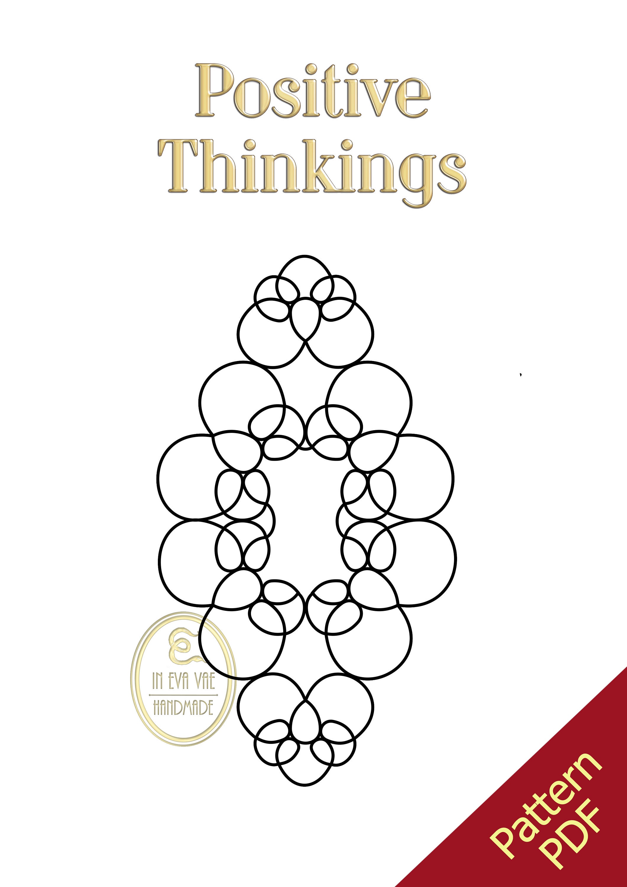 Positive Pattern Papper Positive Thinkings Graphic Pattern, for Tatting Work, Chart for ...