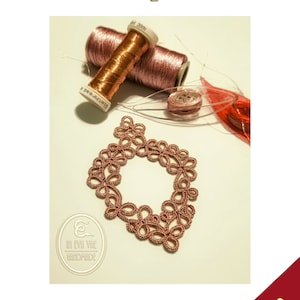 Marquise graphic pattern, for tatting work, optimal for earrings and pendant or other accessories