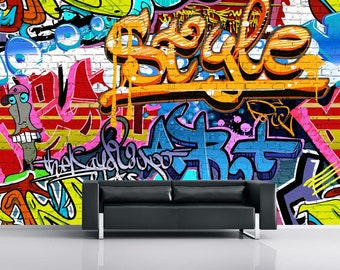 Graffiti Wall Mural Photo Paste The Paper Wallpaper-  3.15 x 2.32 m