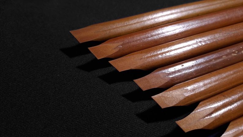 Handmade Arabic qalam pens crafted from natural reed with smooth angled writing edges.