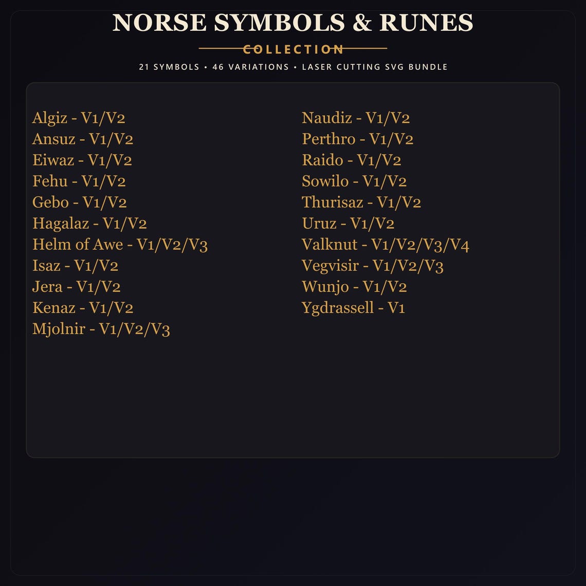 Norse Symbols & Runes Collection SVG PNG PDF Bundle | 25 Symbols ...